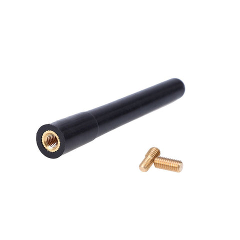 4" Universal Fit Black Short Screw-On Mast Car Truck AM/FM Antenna Aerial