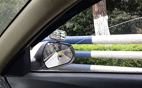 Blind Spot Mirror, 2 Pcs Black Rectangle Wide Adjustable Angle Convex Clip On Half Oval Rear View Conter Blind Spot Angle Auxiliary Mirrors For Car Truck SUVs Motorcycle