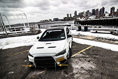 Adjustable 6"-9" / 8"-11" / 10"-13" Front Bumper Lip Splitter Diffuser Strut Rod Tie Bars Fit Most Vehicles, Black / Red / Blue / Silver