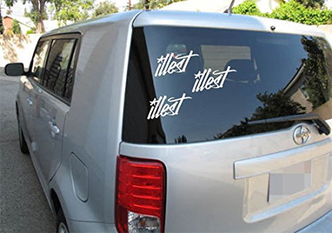 3pcs 8" JDM EURO Style Fatlace illest Drift Race Logo Car Window Die-Cut Graphic Vinyl Decals for SUV Truck Car Bumper, Laptop, Wall, Mirror, Motorcycle