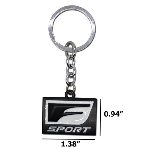 1 Set F Sport Metal Black Key Chain Fob Ring Keychain for Lexus RX CT200h GS350