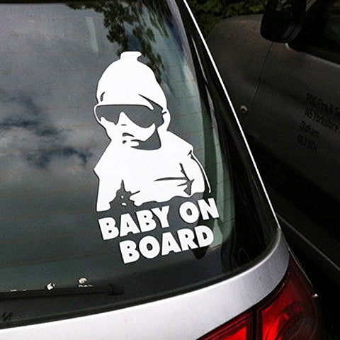 3pcs 5" Cute Cool Kids Hangover Baby On Board Warning Signs Funny Car Window Die-Cut Graphic Vinyl Decals for SUV Truck Car Bumper, Laptop, Wall, Mirror, Motorcycle