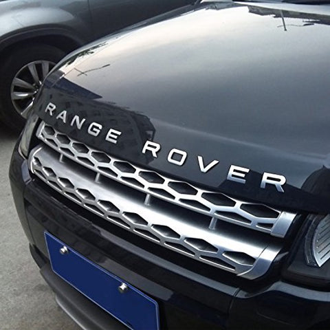 Glossy Black / Matte Black / Matte Silver / Glossy Silver RANGE ROVER Letter Chrome Emblem Decal Sticker Front Hood Rear Trunk Badge for Land Rover Range Rover