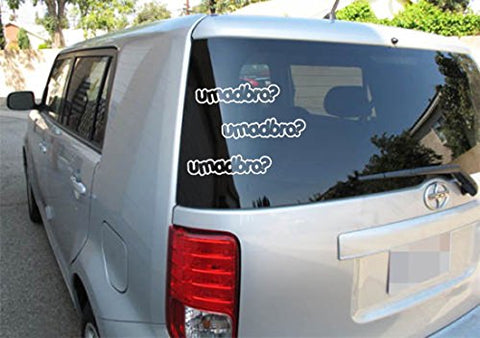 3pcs JDM EURO UMADBRO? Car Drifting Racing U Mad Bro? Car Window Die-Cut Graphic Vinyl Decals for SUV Truck Car Bumper, Laptop, Wall, Mirror, Motorcycle
