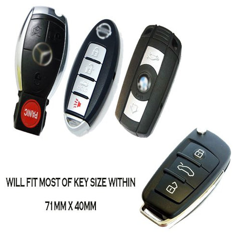 Genuine Leather Carbon Fiber Pattern Key Folding Fob Key Cover Audi Volkswagen Mazda Mercedes-Benz Nissan/Infiniti Kia/Hyundai