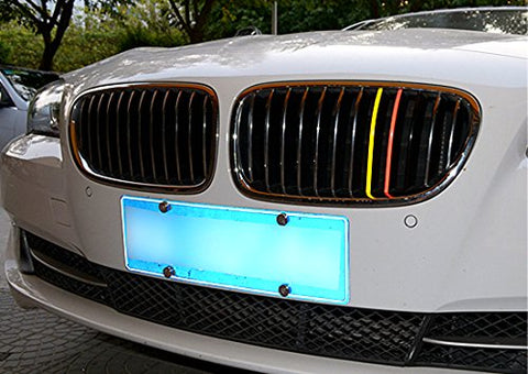 1 Set 9.8" Germany Flag or M-Colored Union Jack UK Flag Stripe Sticker Fit BMW Exterior or Interior Decoration Grille Fender Hood Side Skirt Bumper Side Mirror Dashboard