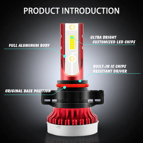 6pcs 6000K Xenon White LED High Low Beam Headlight + Fog Light Bulb Combo Package for Chevrolet Silverado 1500 2500 3500 2007-2015