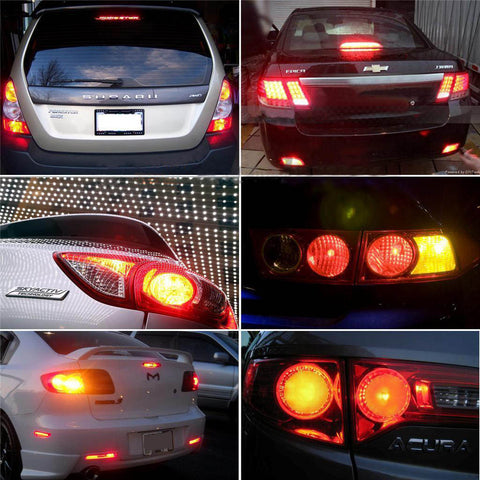 8x 7443 7440 White 54-LED SMD High Power Brake Tail Stop Turn Signal Light Bulbs