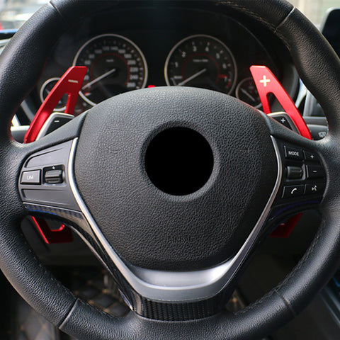 Steering Wheel Paddle Shifter Cover Trim, CNC Aluminum Alloy, Compatible With BMW 2 3 4 X1 X2 X3 X4 X5 X6 Series,F22 F23 F30 F31 F33 F34 F36 F32 F15 F16 F25 F26 F48 F39 (Red)