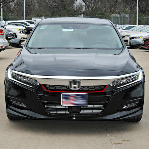 Front Grille Pinstripe Vinyl Overlay Sticker Glossy Red, Pre-cut Styling Front Hood Panel Edge Molding Trim Decal for Honda Accord 2018 2019 2020