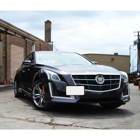 Set Black Sporty Racing Front Tow Hook License Plate Bumper Mounting Bracket Kit for Cadillac CTS CTS-V 2008-2013 - No Drill