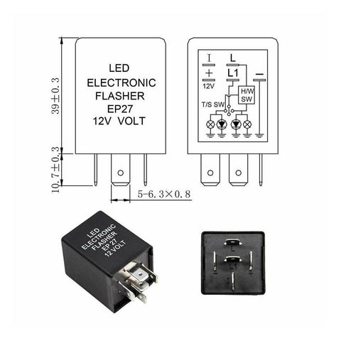 10-Second Time Delay Relay Module, 5-Pin 12V 30A SPDT, Compatible With Automotive Lighting LED Light Bar