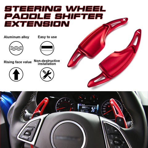 Red Alloy Steering Wheel Extension Paddle Shifter For Chevrolet Corvette Camaro