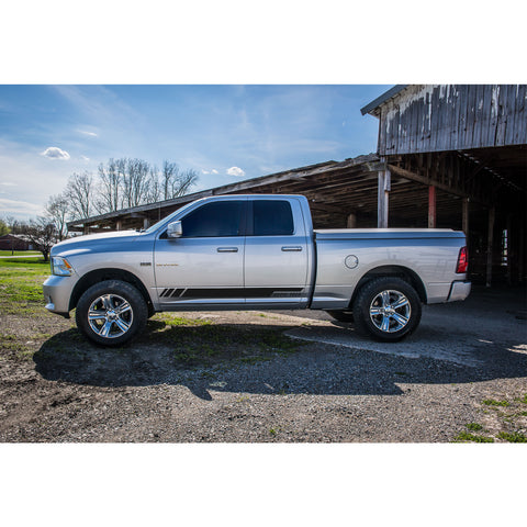 2pcs Glossy Black / White Car Side Skirt Stripe Sticker Lower Door Panel Molding Trim Decal for Dodge Ram 2009-2017