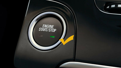 Blue/ Gold/ Red/ Silver Keyless Engine Start Stop Button Cap with Surrounding Trim Ring for Chevy VW Cadillac GMC