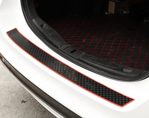 Rubber Auto Rear Bumper Guard Protector Trim Mosaic Checked Grid Pad Sticker Universal Fit for Car Trunk