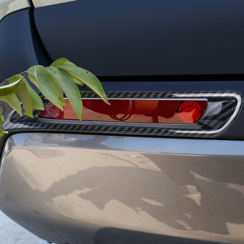 Carbon Fiber Texture Front Rear Fog Light Frame Cover Trim For Toyota RAV4 2019-2024