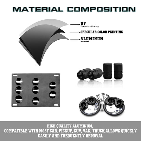 Set Tow Hook License Plate + Wheel Air Valve + Release Fastener For BMW F48 F25