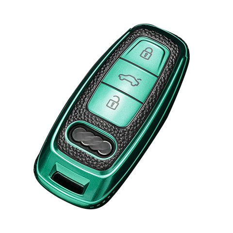 Green Full Protect Remote Smart Key Fob Cover For Audi A6L A7 A8 w/3 Button Key