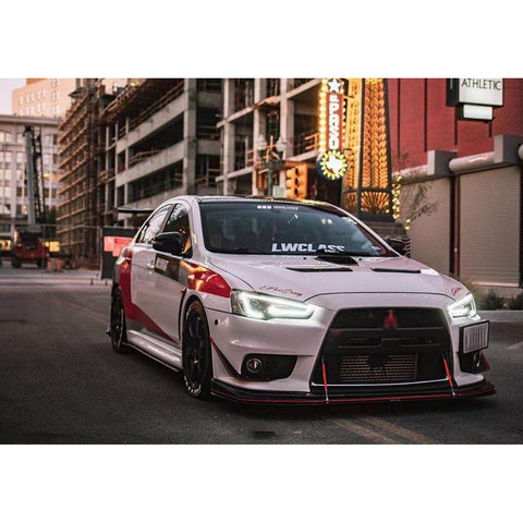 Adjustable 6"-9" / 8"-11" / 10"-13" Front Bumper Lip Splitter Diffuser Strut Rod Tie Bars Fit Most Vehicles, Black / Red / Blue / Silver