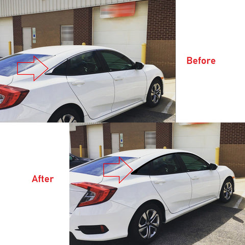 6pcs for Honda Civic 10th 2016-2018 Window Edge Pre-cut Vinyl Sticker Trim, Matte Black Car Window Frame Wrap Overlay Decal, Window Side Sticker Molding