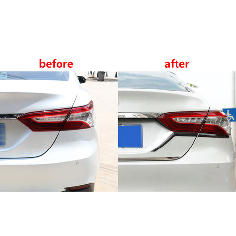 for Toyota Camry 2018-2024 Taillight Brake Light Eyebrows Strip Cover Trim, Carbon Fiber Style Rear Lamp Eyelid Molding Decoration