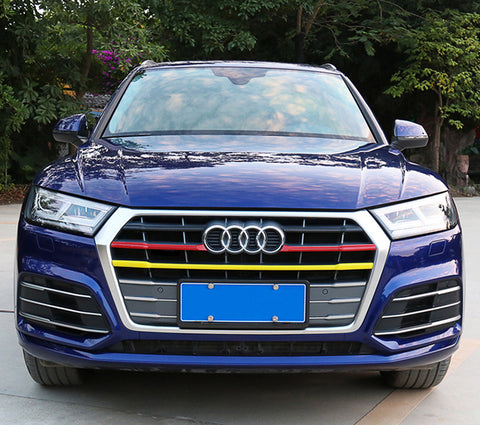 5pcs Germany Flag Style Front Kidney Grille Grill Insert Strip Trim Cover for Audi A4 2017-2018 2019