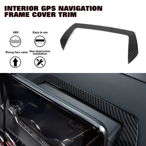 Interior Dashboard GPS Navigation Screen Frame Cover Trim, Carbon Fiber Pattern, Compatible with Nissan Sentra 2020-2022