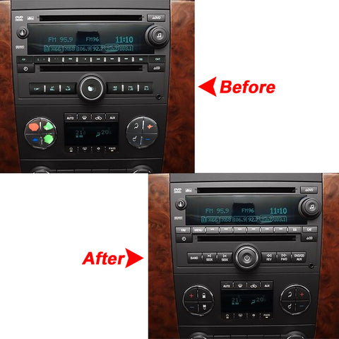 Radio Dash Button,AC Dash Button Sticker Repair Kit Vinyl Overlay Decal Compatible With Chevy Silverado Suburban Tahoe Traverse or Buick Enclave or GMC Sierra Yukon Acadia GM Vehicles