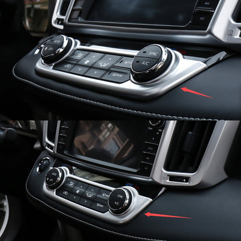 ABS Chrome Car Dashboard AC Switch Button Panel Frame Cover Trim for Toyota RAV4 2013-2018