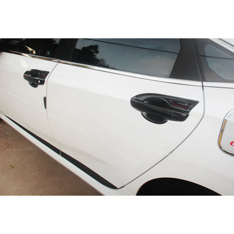 Carbon Fiber Style No Keyless Entry Door Handle Bowl Cover For Honda Civic 2016+