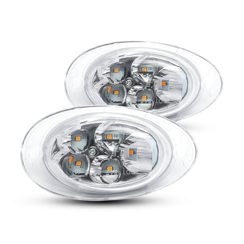 Clear Lens Full LED Front Cab Side Marker Turn Signal Light Assemblies For Freightliner Cascadia 2008-2017 Semi-Truck