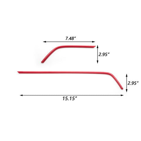 2pcs Red ABS Central Dashboard Air Vent AC Outlet Cover Frame Trim for Honda Civic 10th 2016 2017