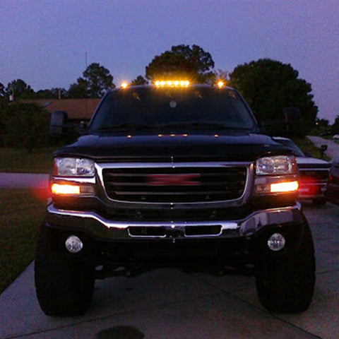 Cab Marker Roof Running Lights Assembly for Chevrolet Silverado 2500HD 3500HD 2007-2020, Amber Trunk LED Cab Roof Marker Light Kit Fit GMC Sierra 2500HD 3500HD 2007-2020