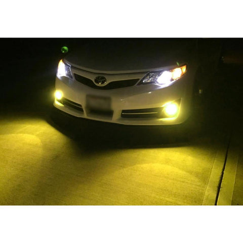 2pcs Golden Yellow LED Fog Light Bulbs w/ Flashing Strobe Function