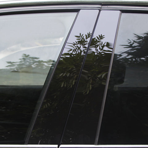 Door Window Pillar Post Genuine KK Vinyl Decal, Overlay Pre-Cut Cover Sticker, Compatible with BMW 3-Series F30 2012-2018 (Glossy Black)