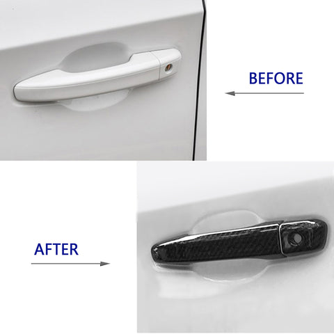 Carbon Fiber Look Car Door Handle Protector Cover Trim for Honda Accord 10th 2018 2019 2020