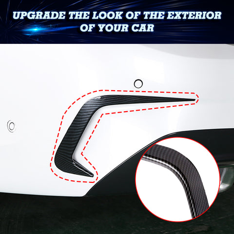 2pcs Exterior Rear Bumper Spoiler Lower Side Air Vent Frame Cover Trim For BMW 3 series G20 2019-2021, Style A-Carbon Fiber Black