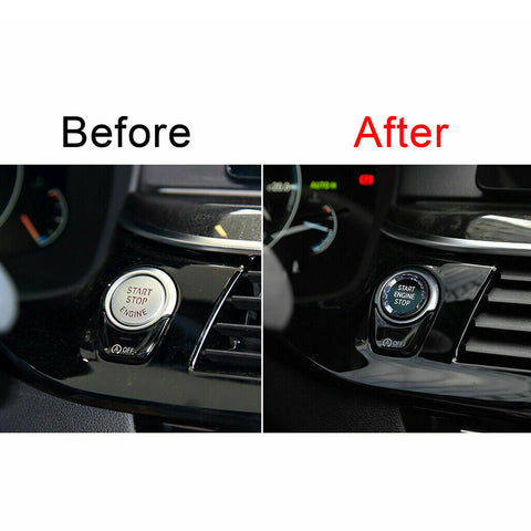 Red / Silver / Blue / Black Crystal Start Stop Button Cover Trim Engine Ignition Switch Replacement Cap for BMW 1 2 3 4 5 7 Series X1 X3 X5