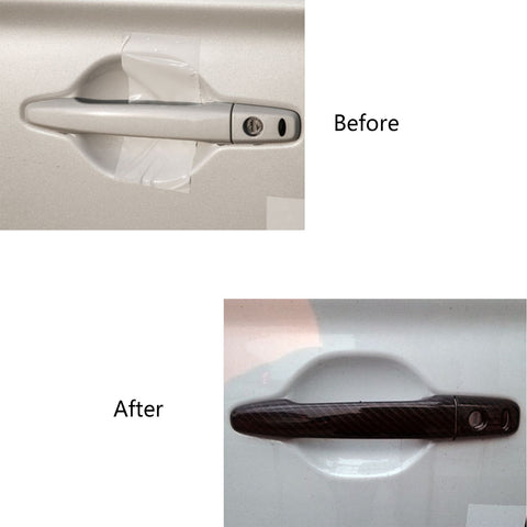 New Carbon Fiber Style Side Door Handle Cover Protector Trim for Mitsubishi Lancer EX Evolution X EVO 2008-2017