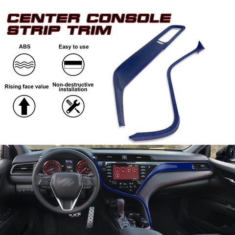 Blue Inner Dashboard Center Strip Panel Cover Trim For Toyota Camry 2018-2024