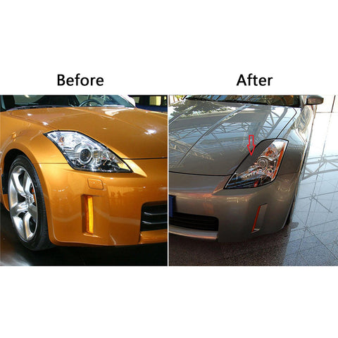 for Nissan 350Z Z33 FAIRLADY 2003-2009 Headlight Eyebrows Eye Lid Cover Trim, Carbon Fiber Headlamp Eyelid Overlay Sticker