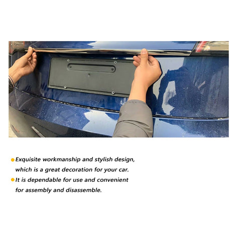 Stainless Steel Rear Trunk Lid Moulding Cover Trim Guard For Model 3 2017-2023 & Model Y 2020-up