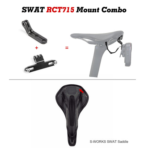 Bike RCT715 Tail Light Mount Combo, Compatible with Most Lynx Saddle S-WORKS SWAT & MOST LYNX - Type B