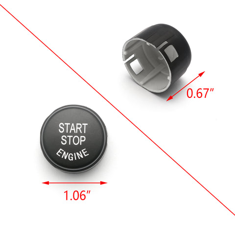 Engine Start Stop Button Power Ignition Push Switch Cover Trim for BMW F01 F02 F10 F11 F12 F13 F15 F16 F20 F21 F22 F23 F25 F26 F30 F31 F32 F33 F48 (F Class without OFF Button), Matte Black