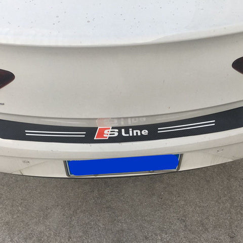 Carbon Fiber Painted Vinyl Rear Bumper Guard Sill Decal for Audi