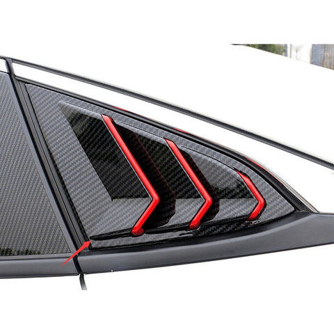 for Honda Civic 2016-2019 Side Window Scoop Louver Cover Trim, ABS Carbon Fiber Quarter Side Window Vent Louver Windshield Sun Shade Cover