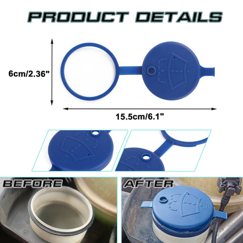 Windshield Wiper Washer Fluid Reservoir Tank Cover Bottle Pot Cap Lid For Universal Fit