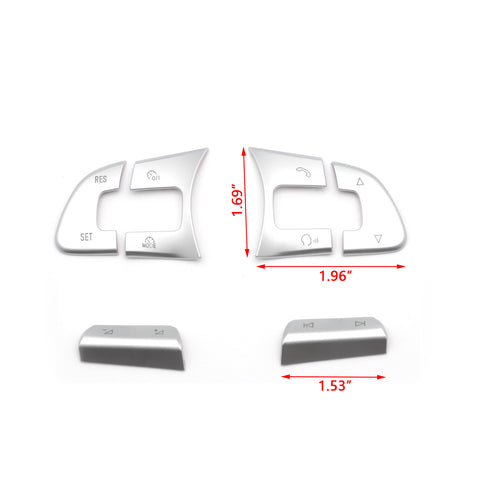 6pcs Silver Steering Wheel Control Button Cover Trim Decoration for Volkswagen Passat Golf SportWagen Alltrack Tiguan Altas Arteon 2016-up