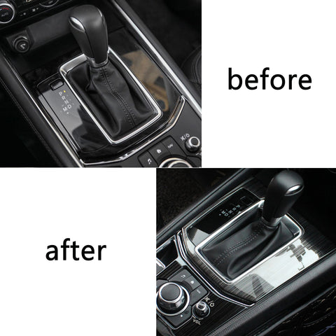 Stainless Steel Car Gear Shift Knob Console Panel Trim Frame Cover for Mazda CX-5 CX5 2017-2021